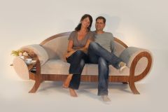 Sofa Nussbaum, Bezugsstoff Designers Guild champagner