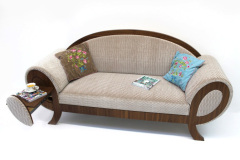 Sofa Nussbaum, Bezugsstoff Designers Guild champagner